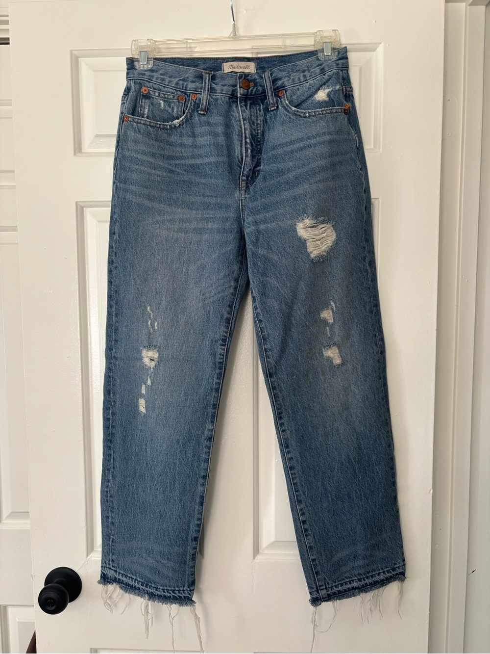 Madewell High Rise Classic Straight Crop Jeans - Size 28 - Distressed - NWOT